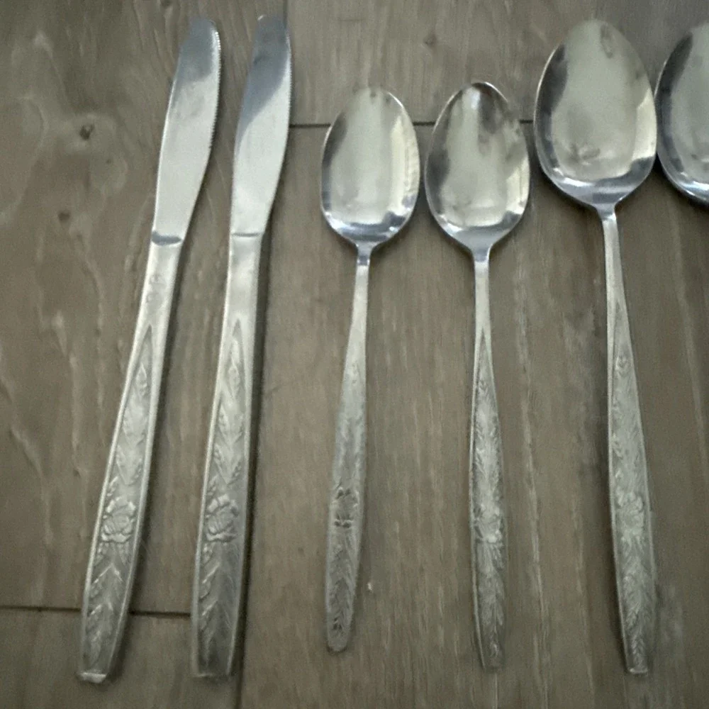 ROGERS Stanley‎ Roberts GRANATA Vintage Stainless Flatware 8 Pc Lot Spoons